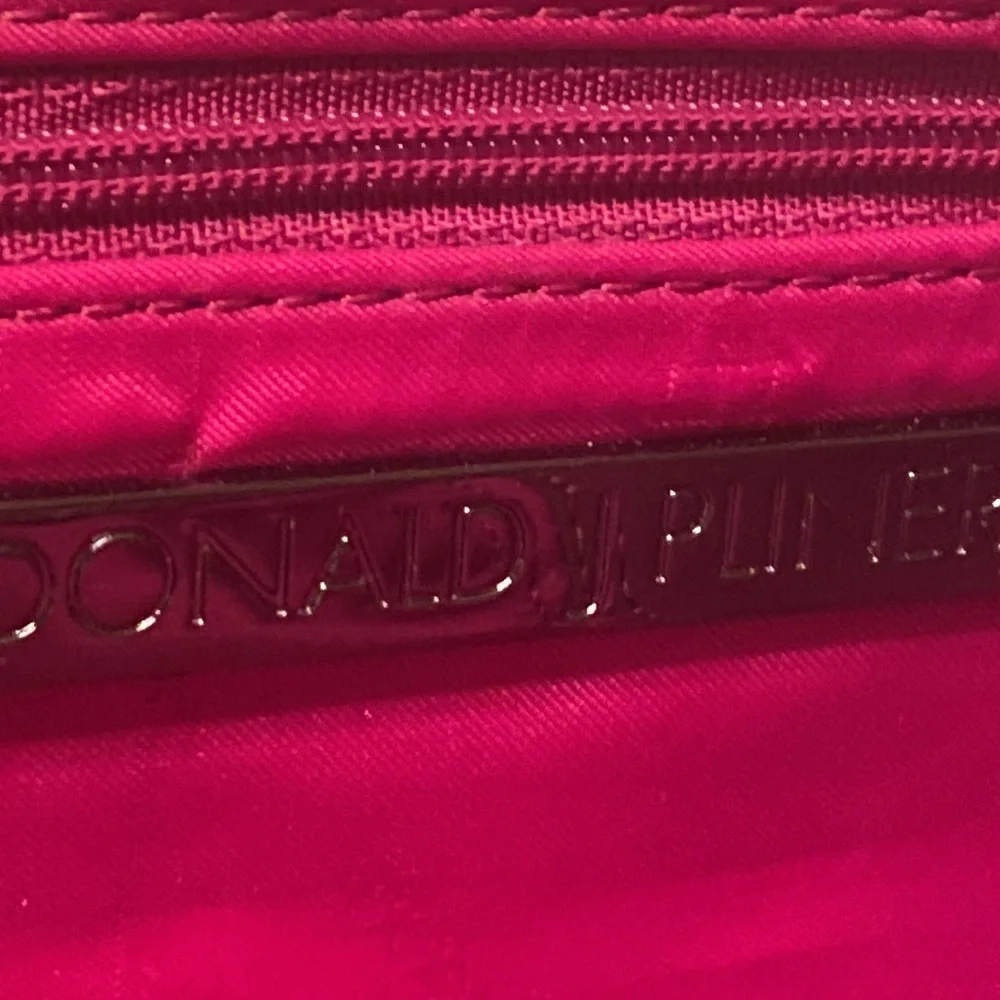 Donald Pliner Purse Bag Brown Suede w/studded leather trim Pink interior - Picture 7 of 14